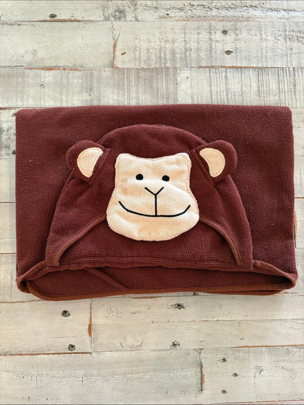 Circo Brown & Green Sherpa Baby Blanket and Monkey Hooded Baby Bath Towel